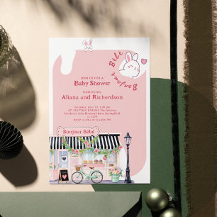 Invitation Bonjour Bébé Paris Baby shower parisien