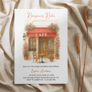 Invitation Bonjour Bebe Paris Café Baby shower