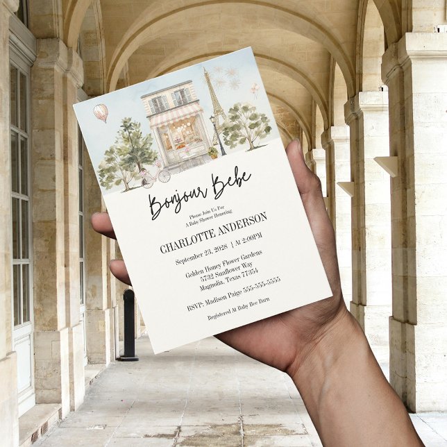 Invitation Bonjour Bébé Paris Fête Prénatale pour Bébé (Créateur téléchargé)