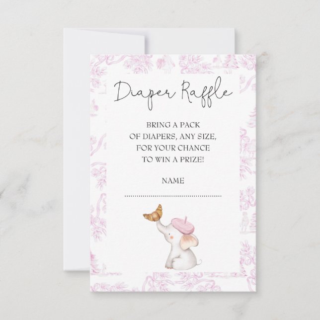 Invitation Bonjour Bebe Romance Fille Française Tirage au Sor (Devant)