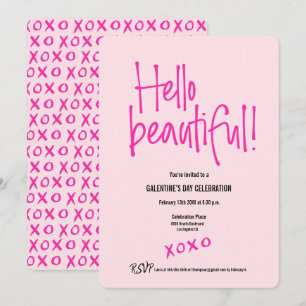 Invitation Bonjour Belle ! Galentine's Day xoxo rose coutume