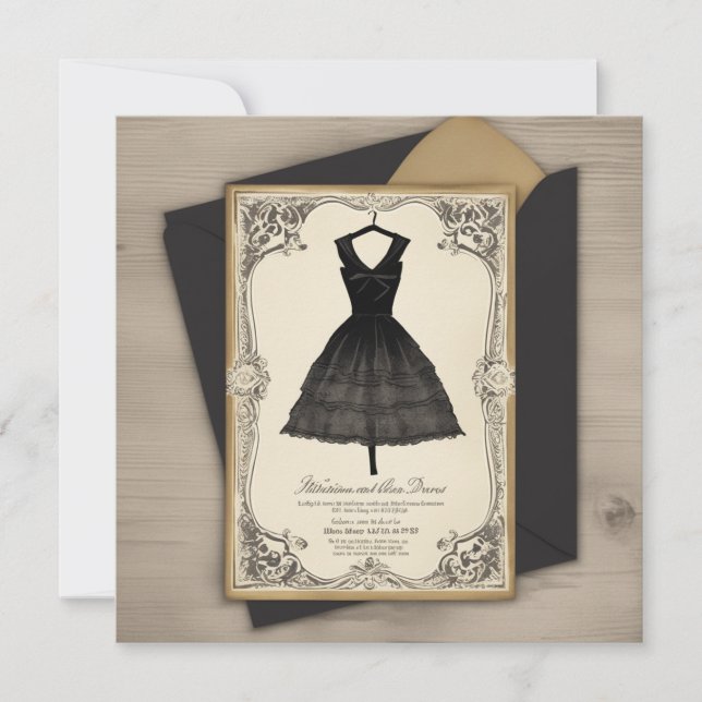 Invitation Bonjour Chic LBD : Simple, Mais Étonnant (Devant)