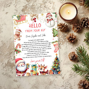 Invitation Bonjour de la lettre d'arrivée de l'elfe de Noël
