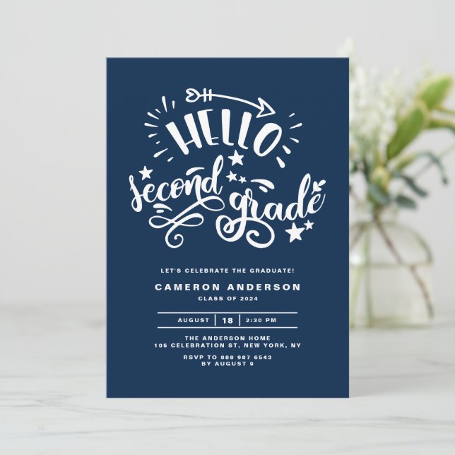 Invitation Bonjour deuxième année | Bleu Premier grade (Debout devant)