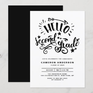 Invitation Bonjour deuxième année Noir de première année