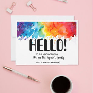 Invitation Bonjour, Editable Nous sommes nouveaux dans le qua