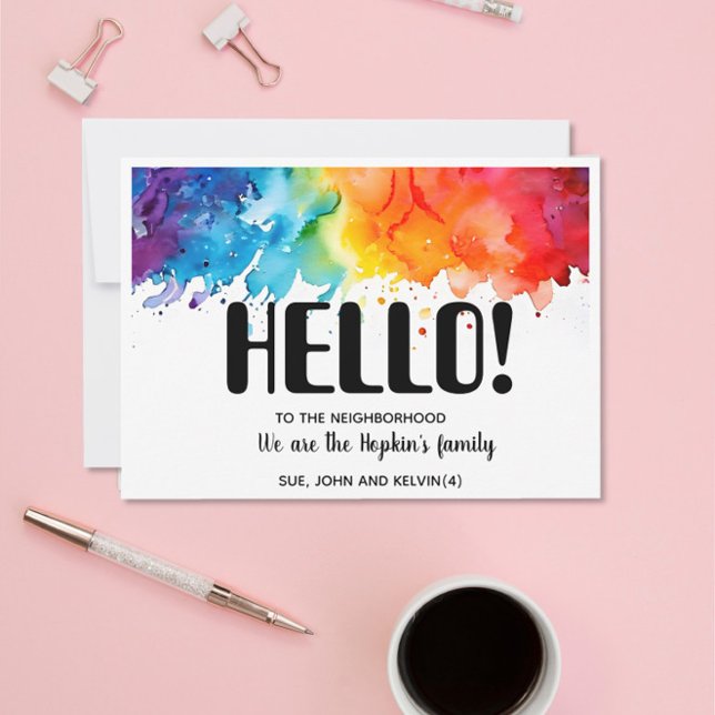 Invitation Bonjour, Editable Nous sommes nouveaux dans le qua (Créateur téléchargé)