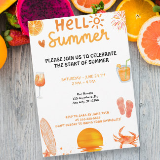 Invitation bonjour fête d'été
