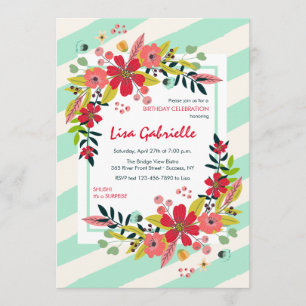 Invitation Bonjour fleurs d'invitation de bonheur