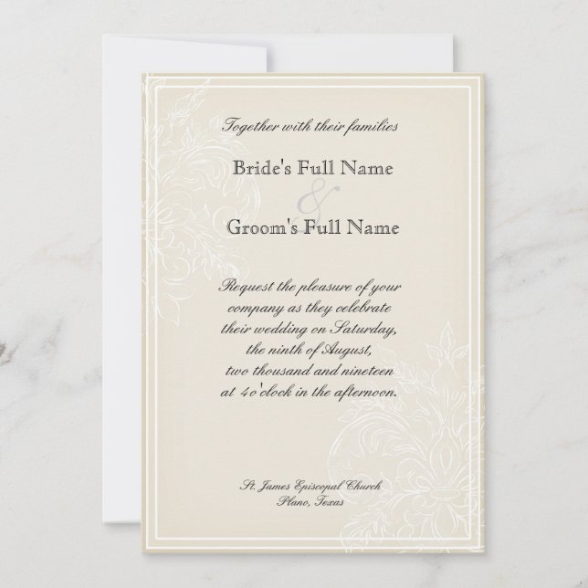 Invitation Bonjour Gloire Hydrangea Mariage Inviter Lavande (Devant)