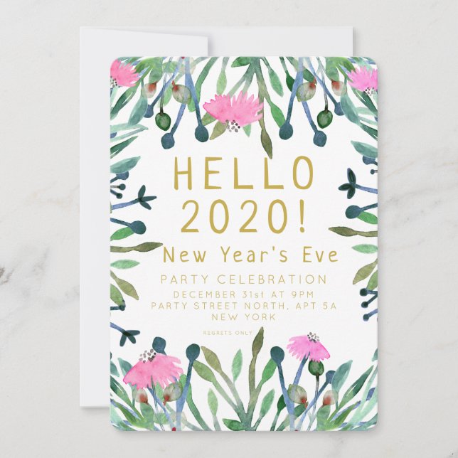 Invitation Bonjour la veille du Nouvel An 2020 (Devant)