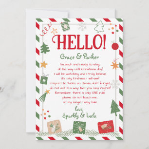 Invitation Bonjour lettre de vos elfes de Noël