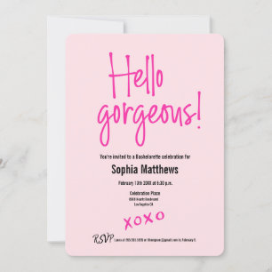 Invitation Bonjour magnifique célibataire Pink XOXO