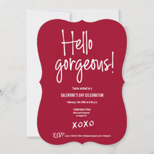 Invitation Bonjour magnifique Galentine's Day xoxo Rouge pers