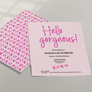 Invitation Bonjour magnifique journée de Galentine xoxo rose