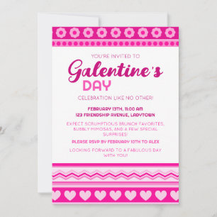Invitation Bonjour Magnifique Saint-Galentin Coeurs roses mig