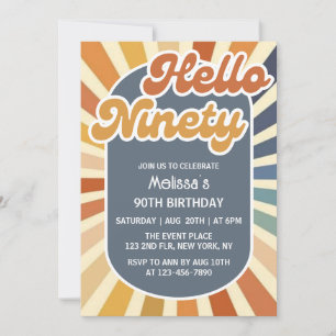 Invitation Bonjour Ninety Retro Sun Super Wave 90e anniversai