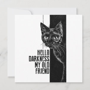 Invitation Bonjour obscurité mon vieil ami Black Cat Sketch V