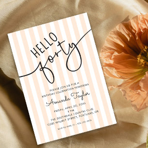 Invitation Bonjour Quarante Fête d'anniversaire Chic de quara