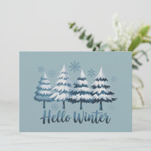 Invitation Bonjour Saison Hivernale Vibes Arbres Flocons de N
