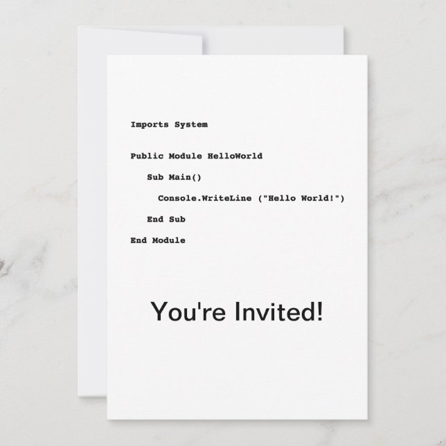 Invitation Bonjour salutation geek du monde (Devant)