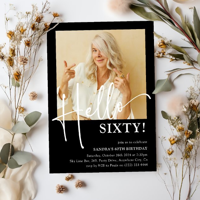 Invitation Bonjour SOIXANTE ! 60ème anniversaire minimum (Créateur téléchargé)