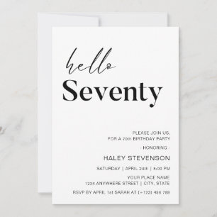Invitation Bonjour Soixante-dix Moderne Chic Anniversaire min