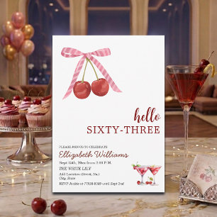Invitation Bonjour Soixante-Trois Cherise Martini Fête d'anni
