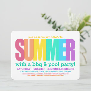 Invitation Bonjour Summer Pool Party