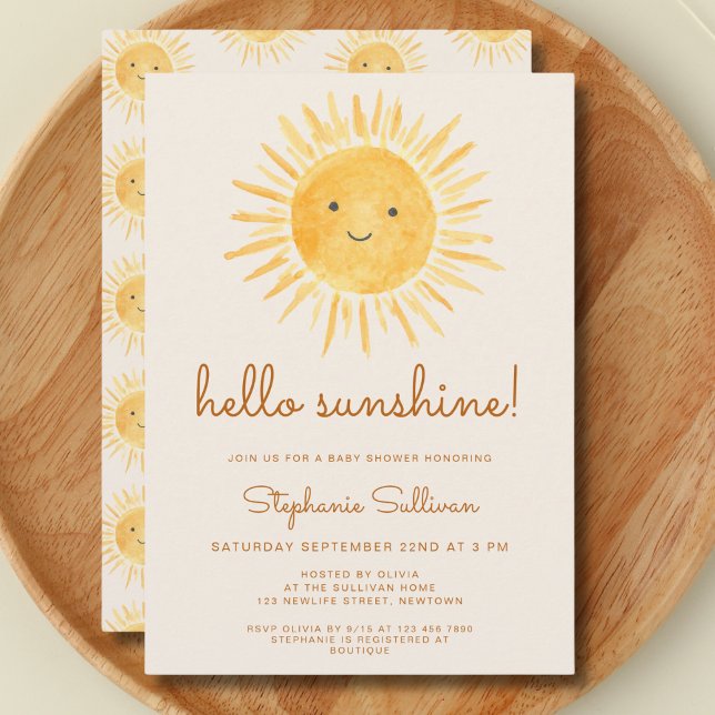 Invitation Bonjour Sunshine Boho Baby shower non sexiste (Créateur téléchargé)