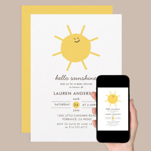 Invitation Bonjour Sunshine Genre Baby shower neutre
