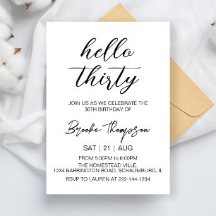 Invitation Bonjour Trente 30e fête d'anniversaire 30 ans