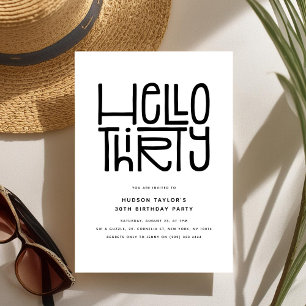 Invitation BONJOUR TRENTE Anniversaire Moderne 30 Ans