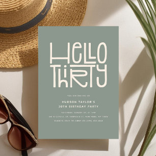 Invitation BONJOUR TRENTE Anniversaire Moderne de 30 ans