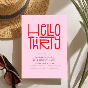 Invitation BONJOUR TRENTE Anniversaire Moderne de 30 ans
