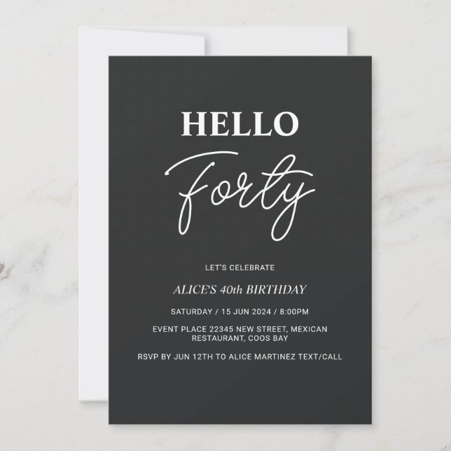 Invitation Bonjour Vingt-et-un 21e Anniversaire (Devant)