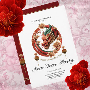 Invitation Bonne année de dragon chinois