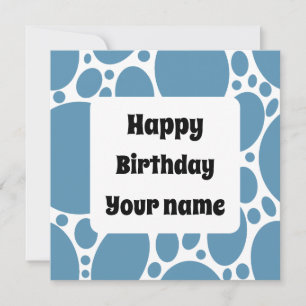 Invitation Bonne anniversaire bleu Motif autocollant carré