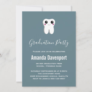Invitation Bonne dent dentaire souriante mignonne Graduation