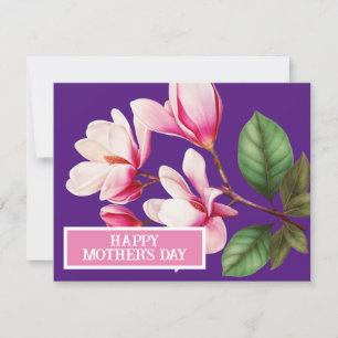 INVITATION BONNE FÊTE DES MÈRES FLEUR ROSE CADEAU DE MAMAN