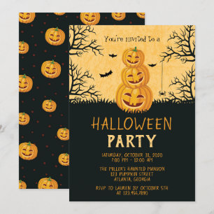 Invitation Bonne fête d'Halloween Citrouille