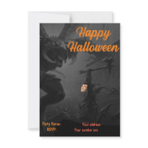 Bonne fête d'Halloween noir foncé, monstres orange