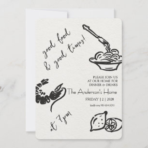 Invitation Bonne nourriture et bons moments de Thanksgiving