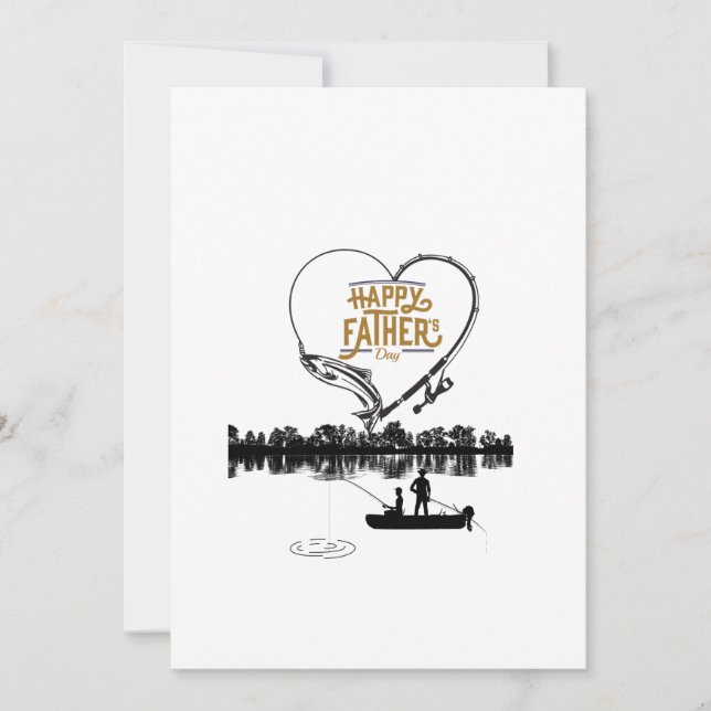 Invitation Bonne pêche à la Fête des pères sur le lac (Devant)