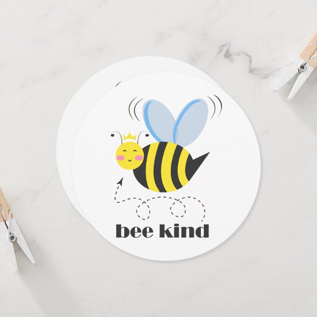 Invitation Bonne princesse d'abeille avec couronne et slogan  (Devant/Arrière en situation)