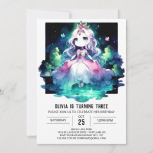 Invitation Bonne princesse enchantée Anniversaire