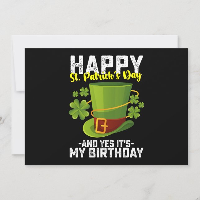 Invitation Bonne Saint Patrick et oui c'est mon anniversaire (Devant)