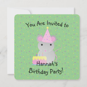 Invitation Bonne Souris de fête d'anniversaire