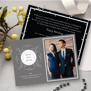 Invitation Bonnes Fêtes Classic Seal Photo Business