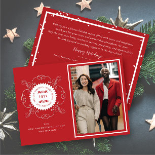 Invitation Bonnes Fêtes Classic Seal Photo Business